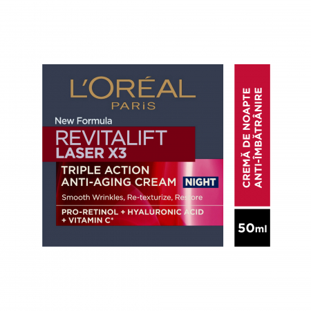 Crema antirid de noapte cu tripla actiune Revitalift Laser X3, 50 ml [1]