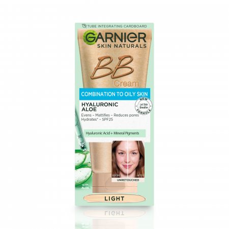 Crema BB multifunctionala de zi pentru ten mixt si gras Garnier Skin Naturals Hyaluronic Aloe nuanta deschisa, 50 ml [2]