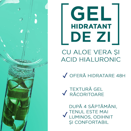 Gel hidratant Garnier, cu acid hialuronic si cu extract de Aloe Vera organica [4]
