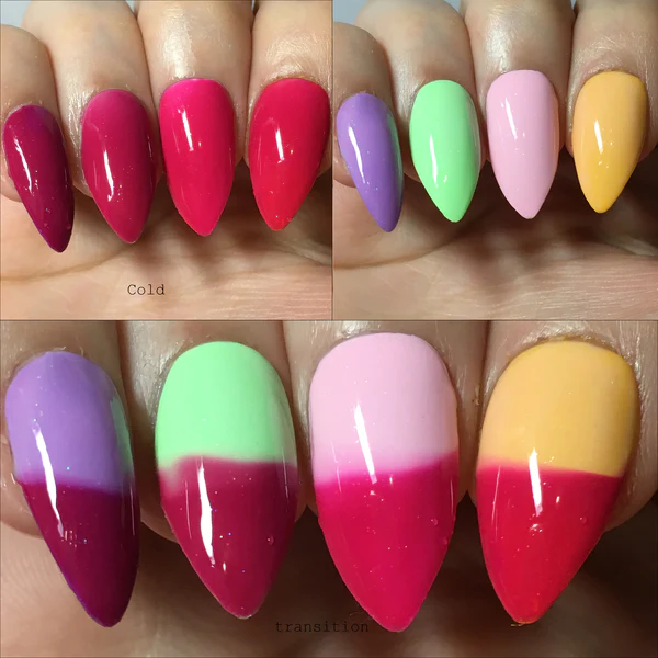 Top coat cu efect termic Fancy Gloss Pink Thermal Top Coat, 15 ml [2]