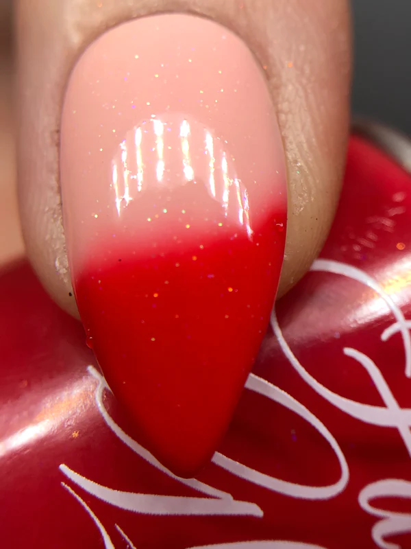 Top coat cu efect termic Fancy Gloss Red Thermal Top Coat, 15 ml [3]