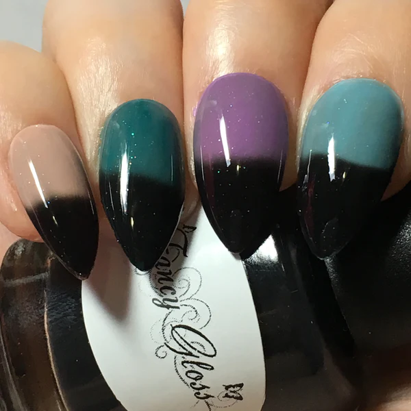 Top coat cu efect termic Fancy Gloss Black Thermal Top Coat, 15 ml [3]