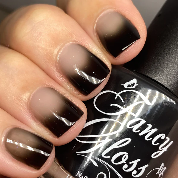 Top coat cu efect termic Fancy Gloss Black Thermal Top Coat, 15 ml [0]