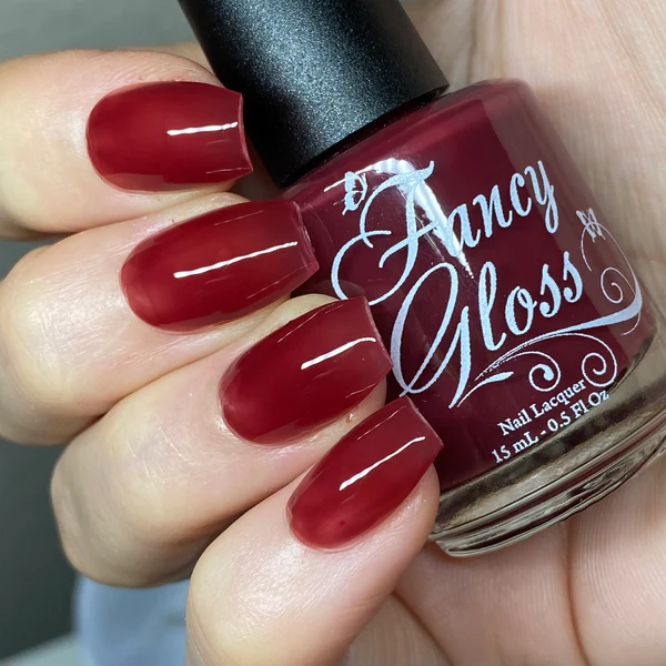 Top coat cu efect termic Fancy Gloss Maroon Thermal Top Coat, 15 ml [1]
