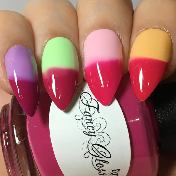 Top coat cu efect termic Fancy Gloss Pink Thermal Top Coat, 15 ml [0]