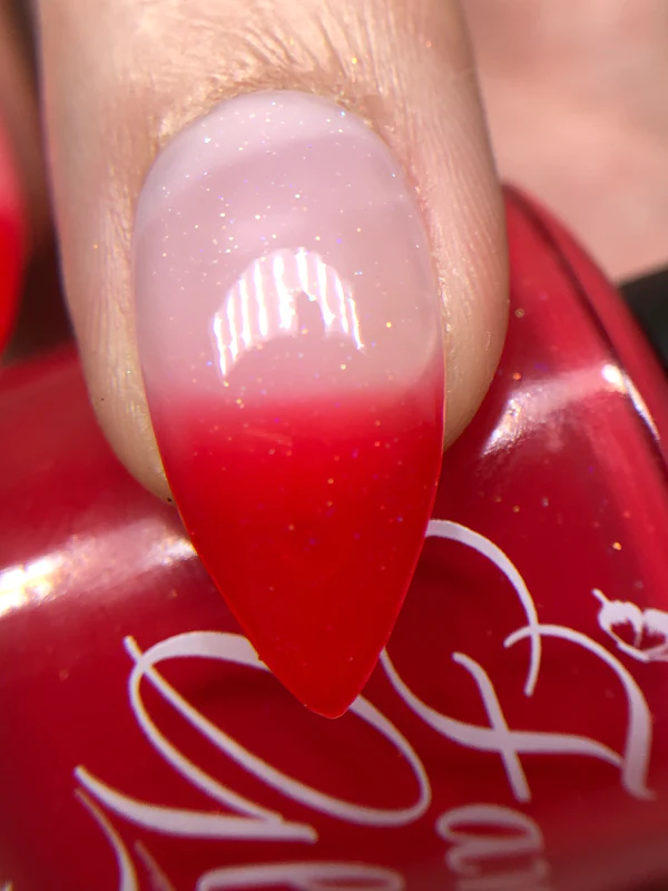 Top coat cu efect termic Fancy Gloss Red Thermal Top Coat, 15 ml [4]