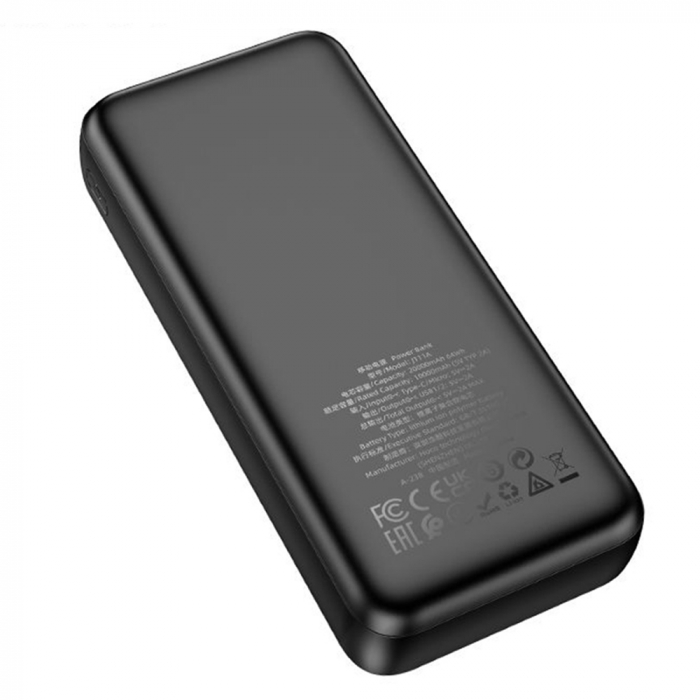 Baterie externa Hoco - Power Bank Smart (J111A) - 2x USB, Type-C, Micro-USB with LED for Battery Check, 2A, 20000mAh - Black [5]