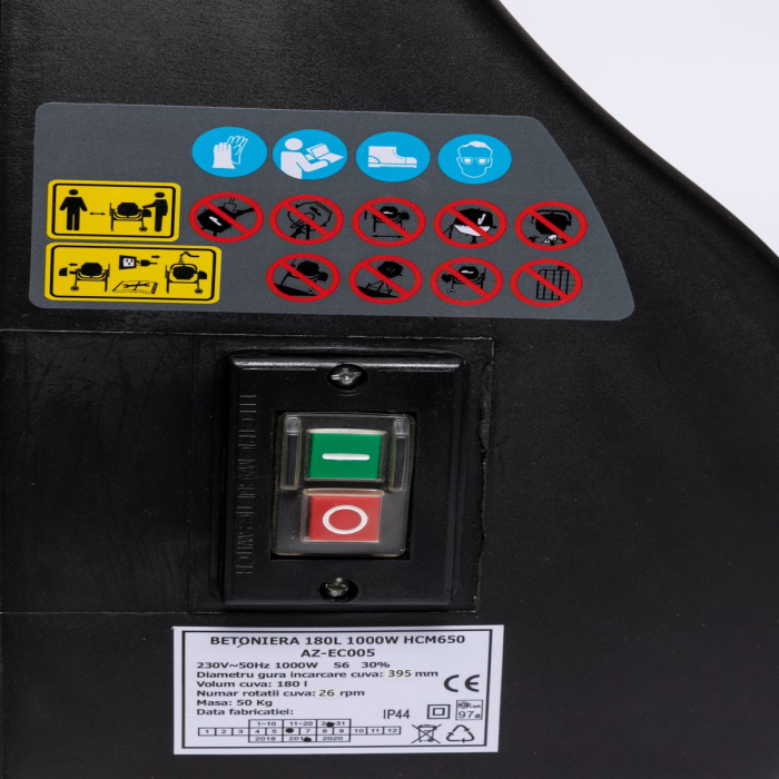 Betoniera 180L 1000W HCM650 [2]