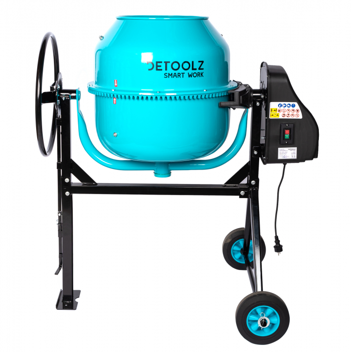 Betoniera Detoolz 160L, 1000W, cu roti si coroana de fonta [3]