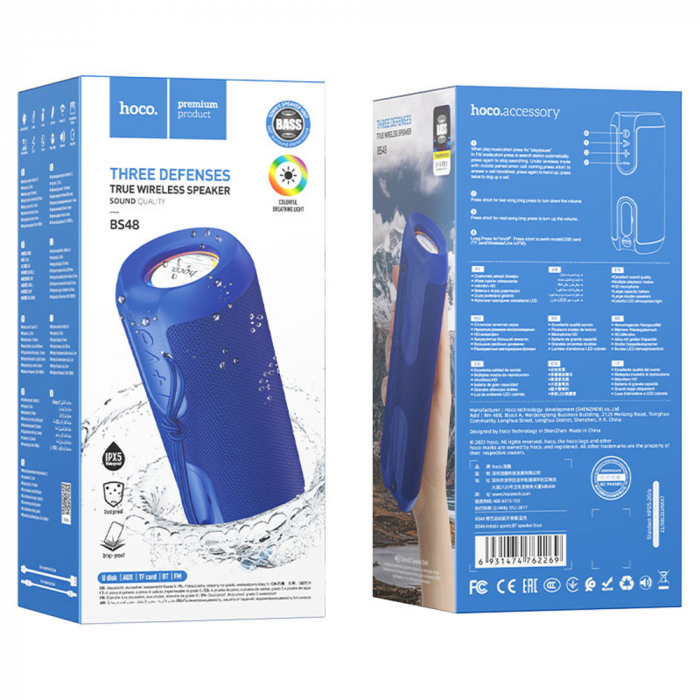 Boxa portabila Bluetooth Hoco BS48, 10W, 1200mAh, albastru [3]