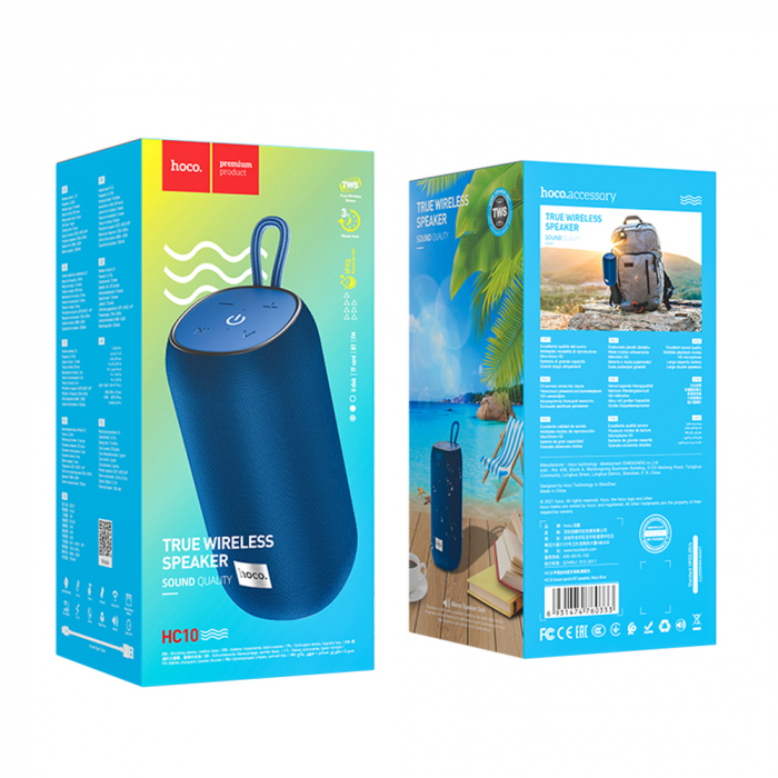 Boxa wireless portabila Hoco HC10, 5W, 1200mAh, bleumarin [4]