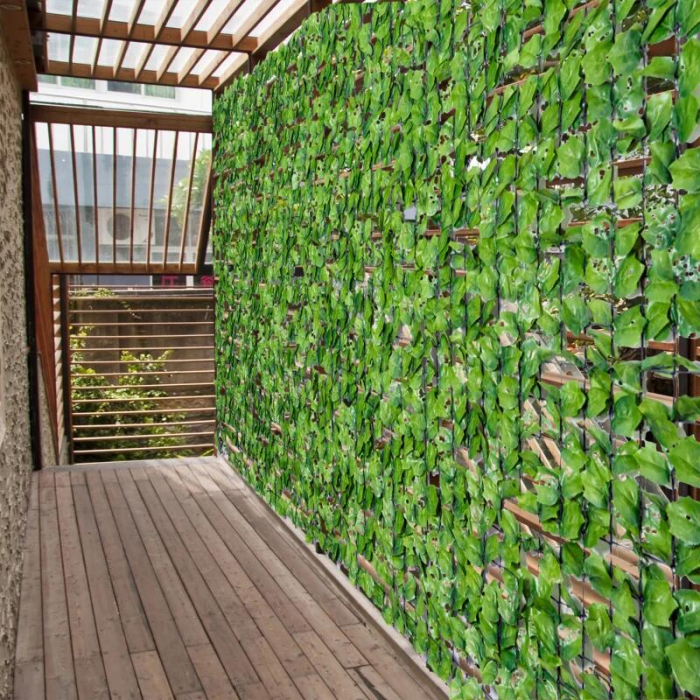 Gard artificial verde cu frunze, 300x100cm [3]