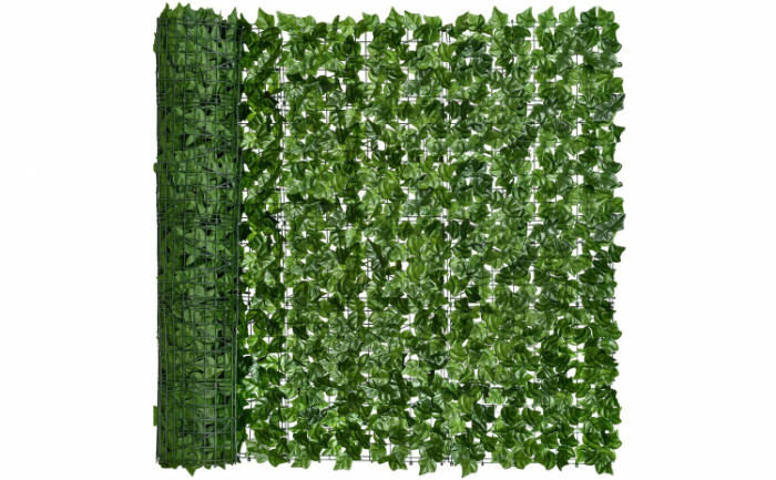 Gard artificial verde cu frunze, 300x100cm [2]