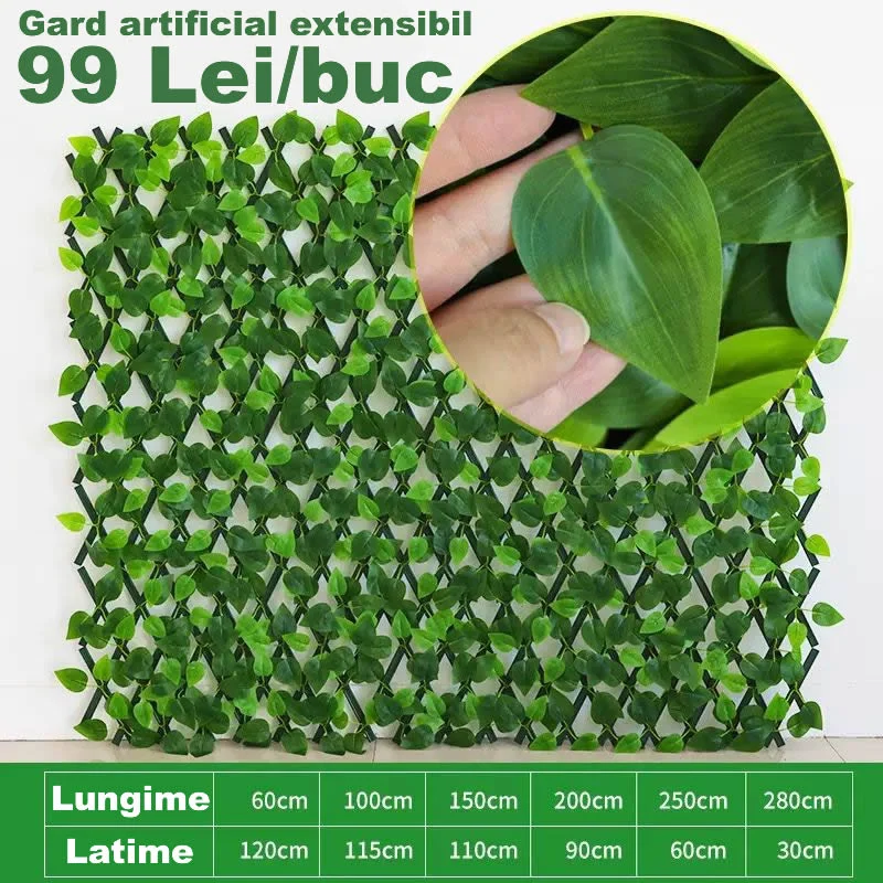 Gard extensibil artificial des, verde inchis [2]