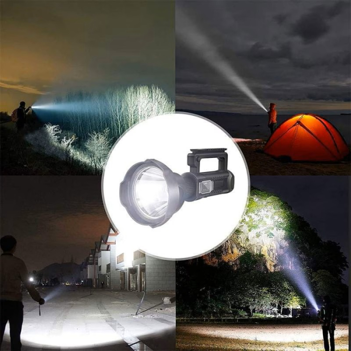 Lanterna W5120 SIKS Cu 4 Moduri de Lumina, micro USB, Functie de Baterie Externa, Trepied Inclus, Negru [2]