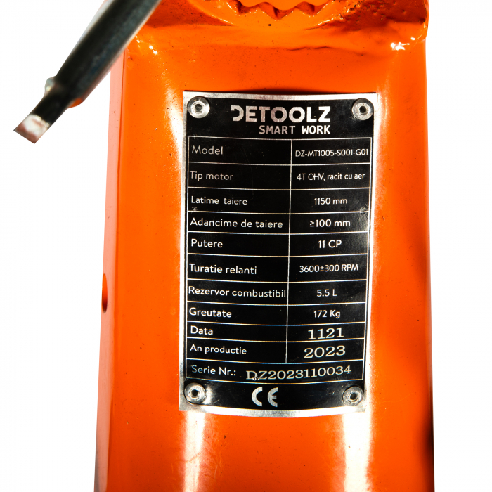 Motocultor Detoolz 11CP 418CC, motorina, 4T, 3 viteze, pornire electrica, cu roți [20]
