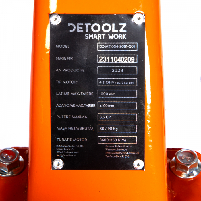 Motocultor Detoolz 8.5CP 212CC, benzina, 4T, 4 viteze, pornire manuala, cu roti [29]