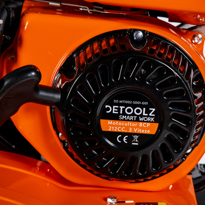 Motocultor Detoolz 8CP 212CC, benzina, 4T, 3 viteze, pornire manuala, fara roti [12]