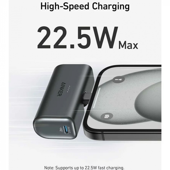 Power bank, baterie externa Anker Nano, 5000mAh, 22.5W, negru [3]