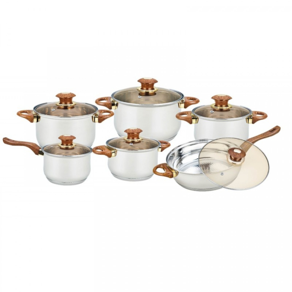 Set 6 oale inox + 6 capace sticla termorezistenta cu baza in 6 straturi [2]