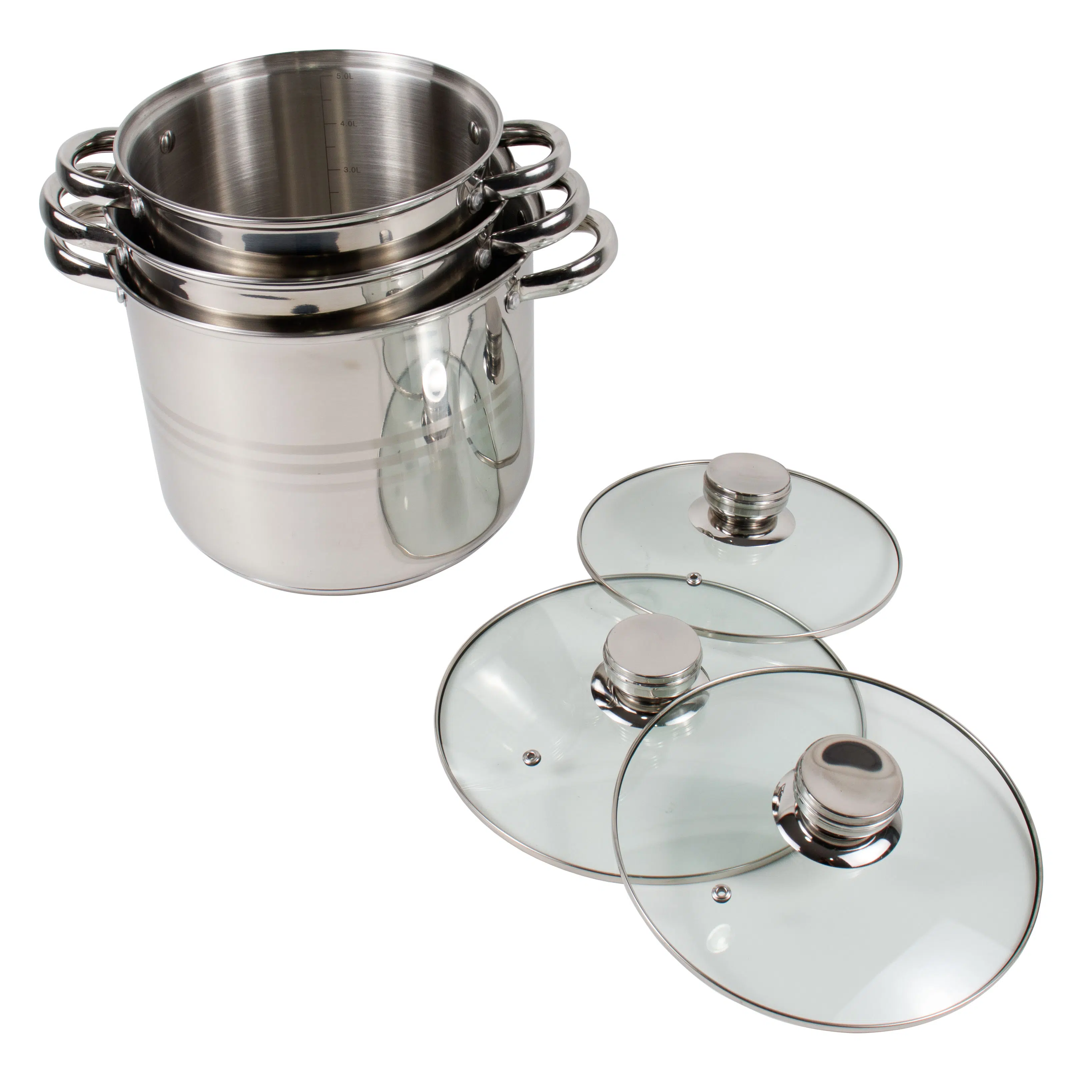 Set 3 oale inox cu capace, 4,2L, 5.6L, 7.2L [2]