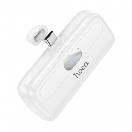 Baterie externa Power Bank Cool (J116) - Mini Pocket Charging for USB-C with LED Digital Display, 5000mAh - White [1]