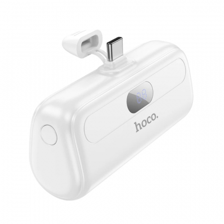 PowerBank - Baterie externa Power Bank Cool (J116) - Mini Pocket Charging for USB-C with LED Digital Display, 5000mAh - White