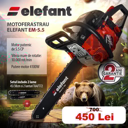 Motocoase de umar - Drujba pe benzina ELEFANT EM-5.5, 10000 rot / min, 5,5 CP