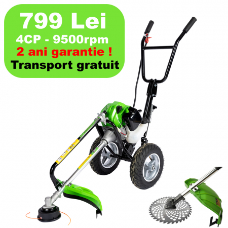 Motocositoare pe benzina cu roti Micul Fermier, 2T, pornire rapida, 3 accesorii [0]