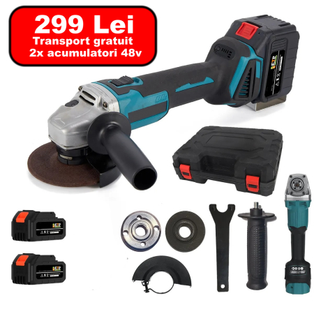 Produse - Polizor unghiular (Flex) cu 2x acumulatori + accesorii