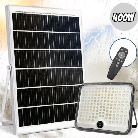 Produse - Proiector Led 400W cu panou solar, telecomanda