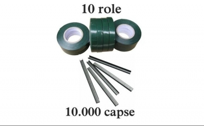     Gradinarit - Set 10 role banda + 10.000 capse pentru aparat legat vita de vie si legume