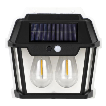 Iluminatoare - Set 4x Lampa solara de perete cu 2 becuri Led retro si senzor de miscare