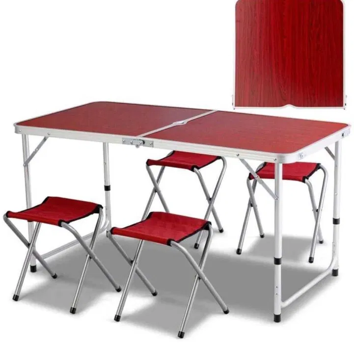 Camping - Set masa pliabila + 4 scaune pliabile pentru camping