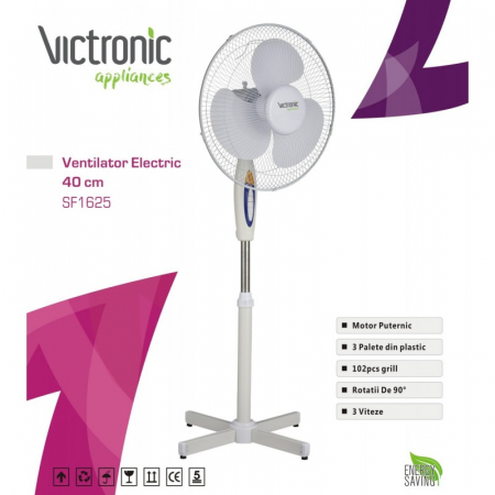 Ventilator cu picior, 40 cm, 3 trepte de viteza, 40W, Victronic SF1625 [0]
