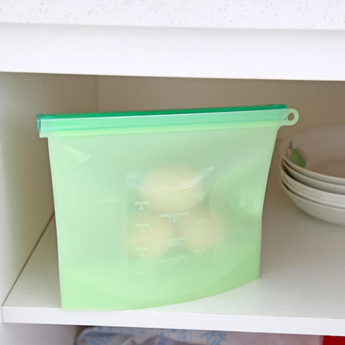 Punga cu fermoar reutilizabila, silicon alimentar, 1000 ml [3]