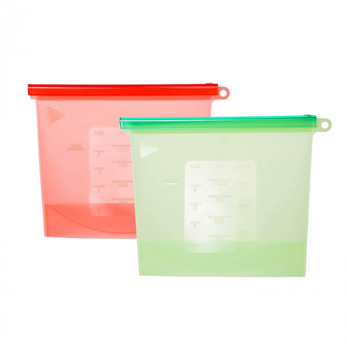 Punga cu fermoar reutilizabila, silicon alimentar, 1000 ml [7]
