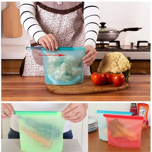 Punga cu fermoar reutilizabila, silicon alimentar, 1000 ml [8]