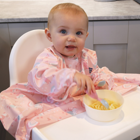 Articole hranire bebelusi - Bavetica bebelusi cu maneci lungi