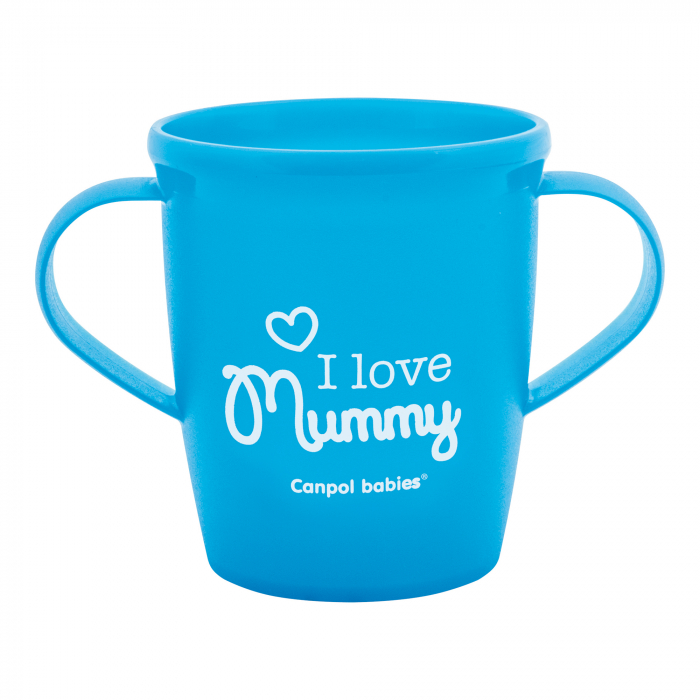 Canita „I love Mummy“, Canpol babies®, fara BPA, 250 ml, albastru [1]