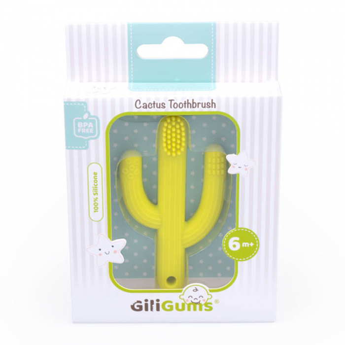 Periuta de dinti Cactus, GiliGums®, silicon, 6 luni + [3]