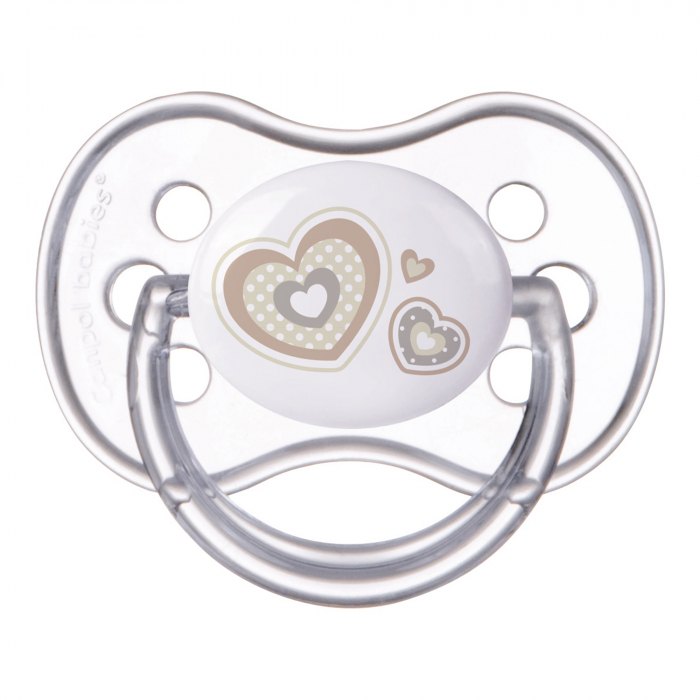 Suzeta „Newborn Baby“ cu tetina simetrica silicon, Canpol babies®, fara BPA, 0-6 luni, bej [1]