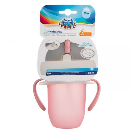 Canita sport „Matte Pastels“ cu pai retractabil, Canpol babies®, fara BPA, 210 ml, roz [7]