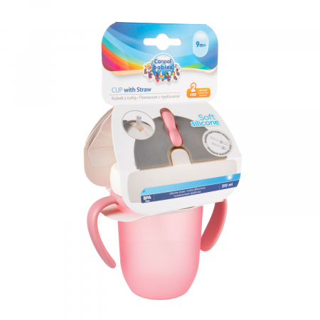 Canita sport „Matte Pastels“ cu pai retractabil, Canpol babies®, fara BPA, 210 ml, roz [6]