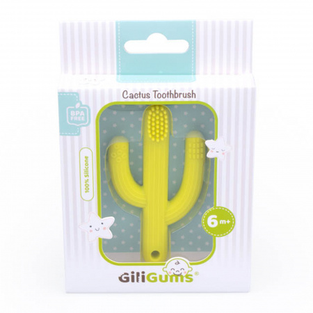 Periuta de dinti Cactus, GiliGums®, silicon, 6 luni + [2]
