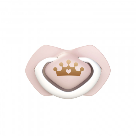 Set 2 suzete „Royal Baby“ cu tetina simetrica silicon, roz [1]