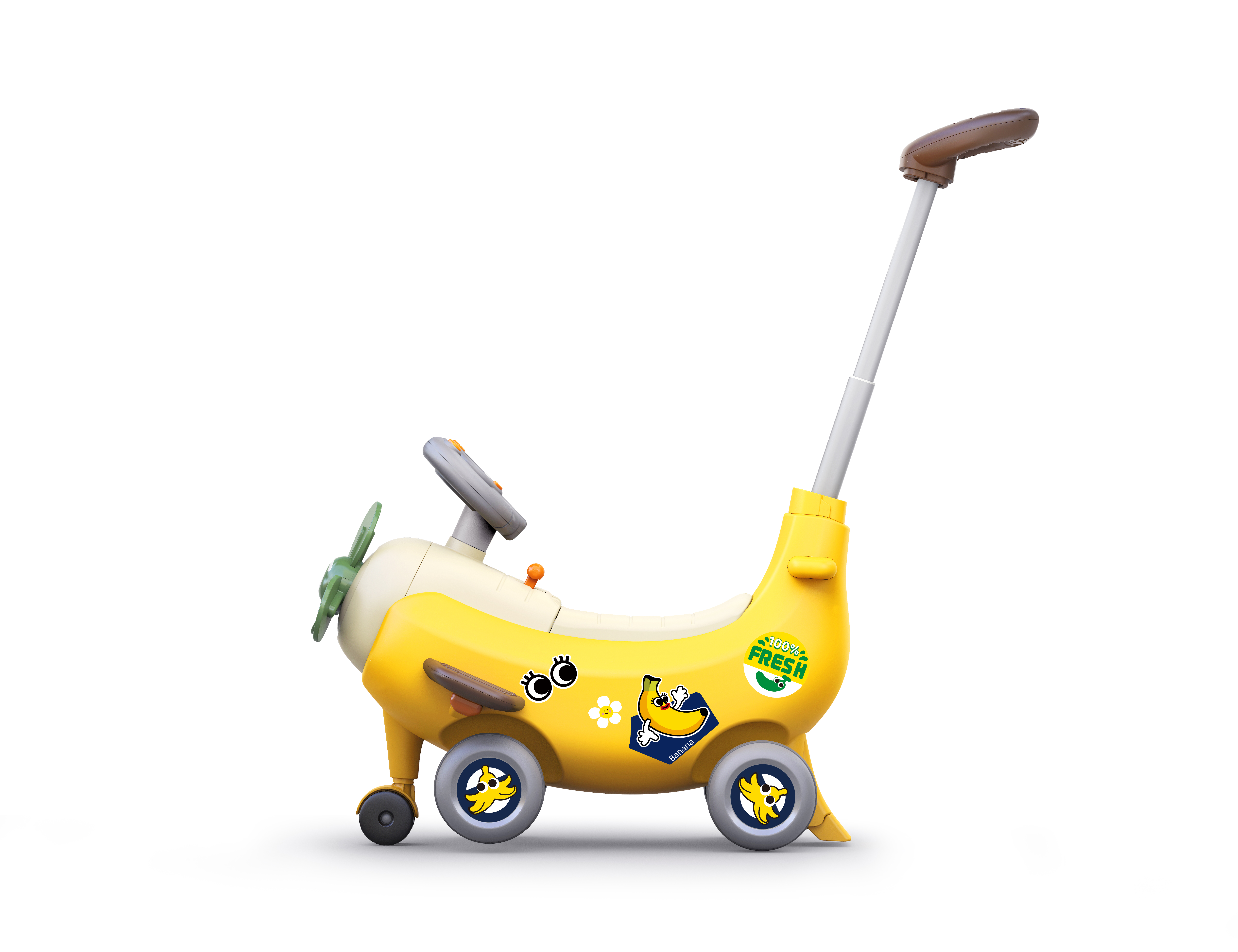 Jucarii Bebe-Avion Interactiv 4 In 1 Ride On Si Maner De Impingere Banana [1]