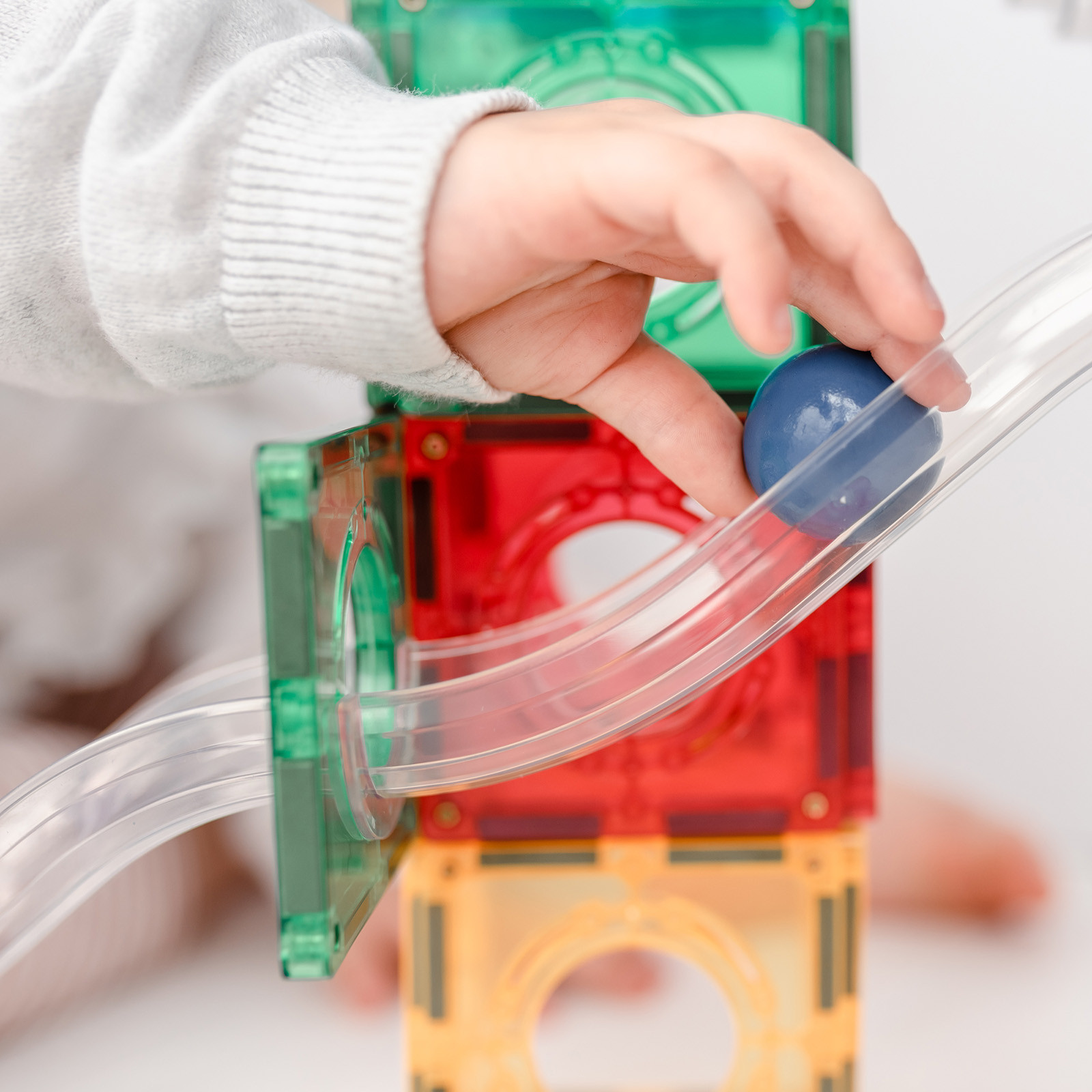 Pachet Connetix Rainbow Ball Run, 92 Piese – Circuit Magnetic cu Bile, Educatie STEM, Distractie Dinamica [4]