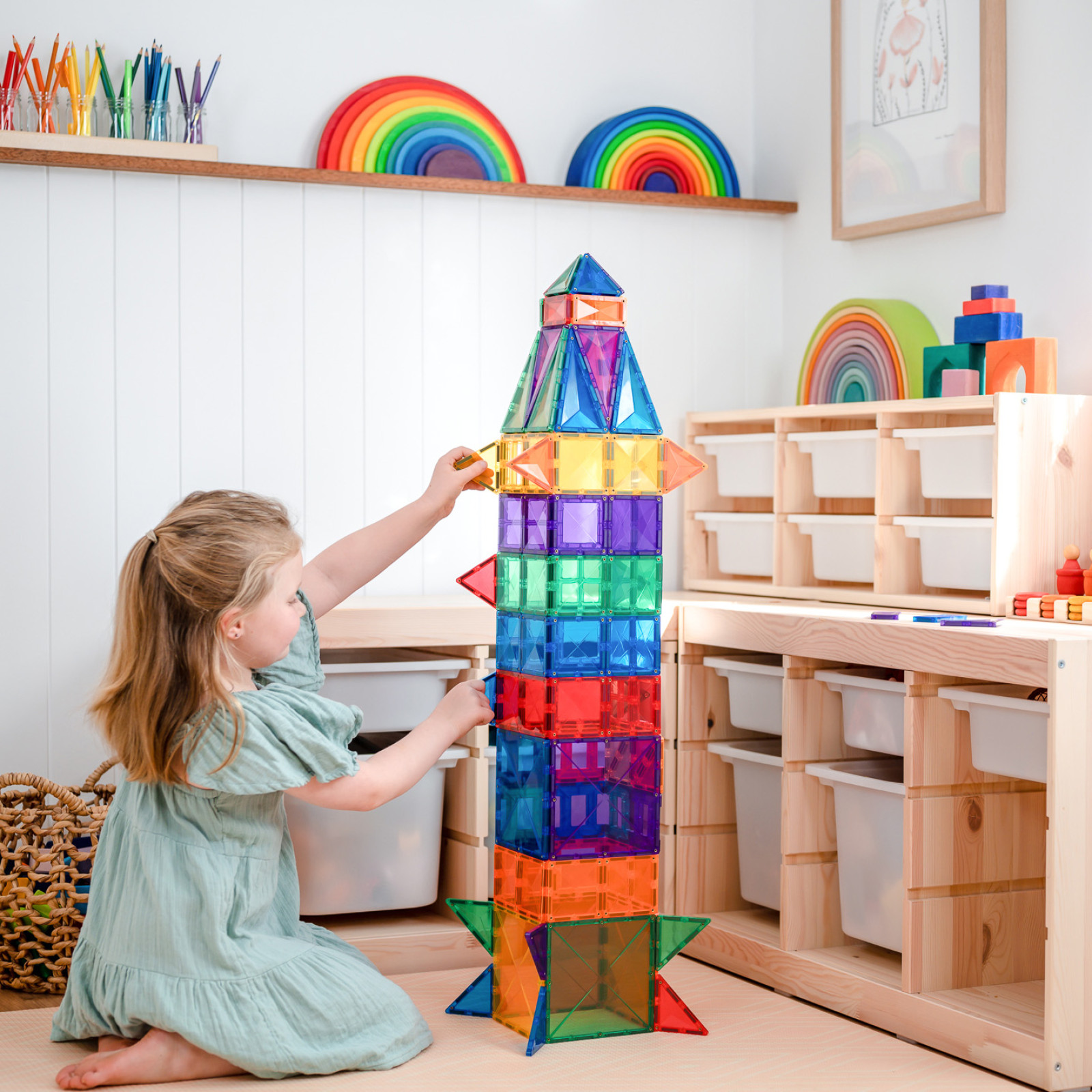 Set Magnetic Educativ Connetix Rainbow Creative Pack, 102 Piese – Jucarii STEM Premium Pentru Constructii Creative [5]
