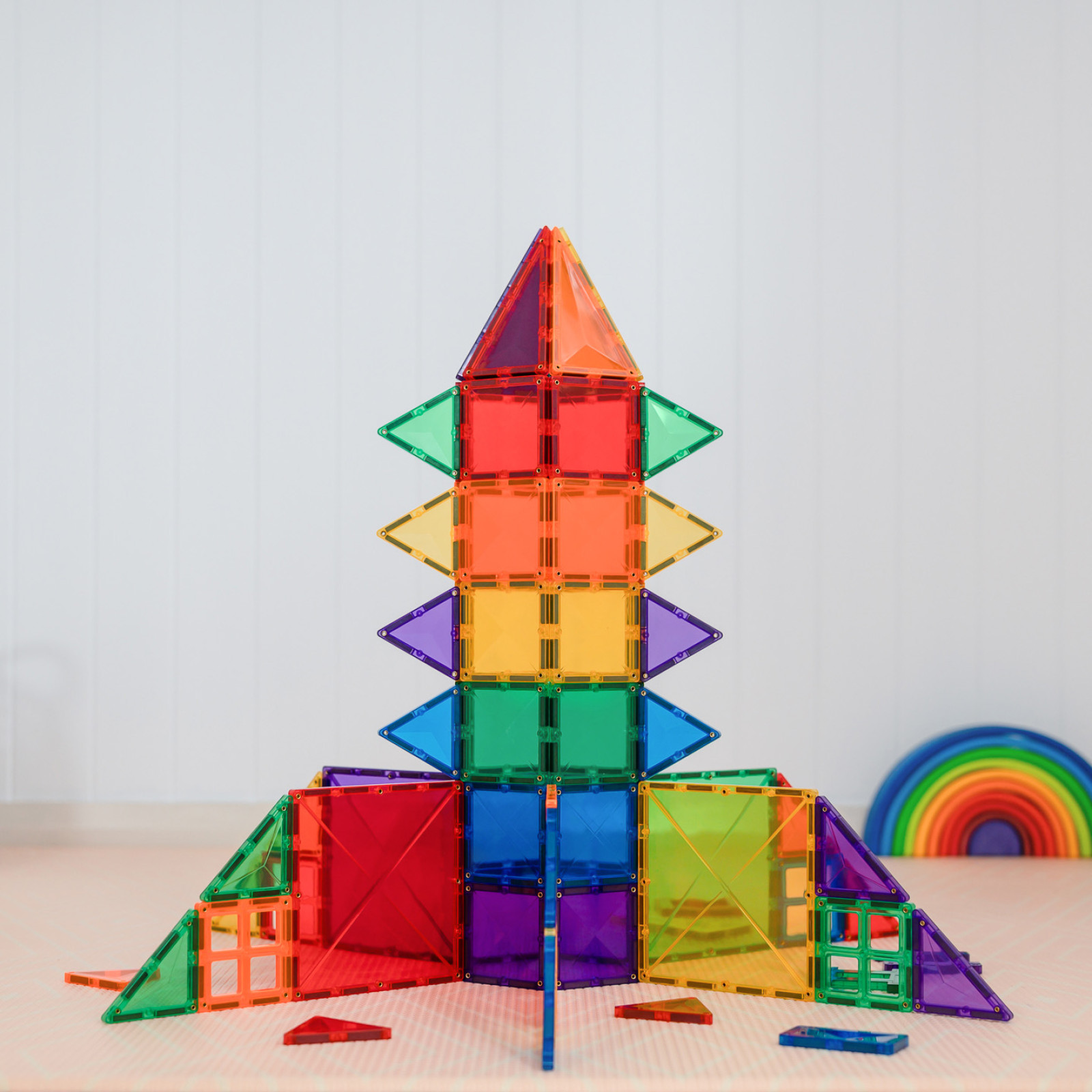 Set Magnetic Educativ Connetix Rainbow Creative Pack, 102 Piese – Jucarii STEM Premium Pentru Constructii Creative [4]